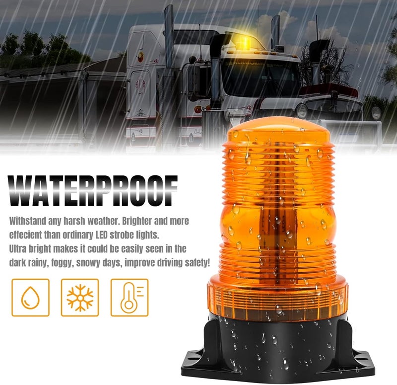 NWpangu Amber Beacons LED Strobe Warning Light Emergency Flashing Light Roof Safety Light for Forklift Truck Engineering Vehicles Boat Bus, 2pcs - Image 5